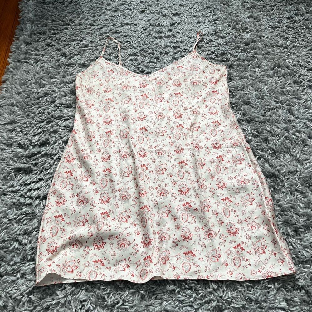 Aritzia Wilfred Floral White and Pink Women's slip dress size large